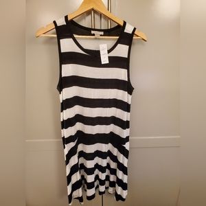 LOFT Outlet - Women's Black and white tank dress - Sz L petite